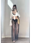 Kadın Lacivert Dantelli Pantolon 1017-0170