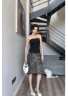 Kadın Leopar Desenli Kot Şort 1034-0008