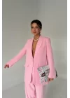 Kadın Pembe Blazer Ceket