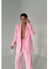 Kadın Pembe Blazer Ceket