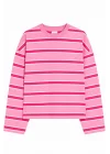 Kadın Pembe Çizgili Sweatshirt 13691