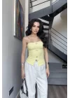 Kadın Sarı Aksesuarlı Crop 13684