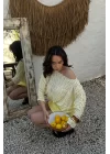 Kadın Sarı Gipeli Bluz 1040-4066