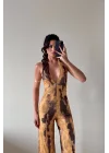 Kadın Sarı Halter Yaka Tulum 1017-2539