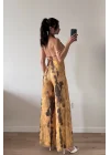 Kadın Sarı Halter Yaka Tulum 1017-2539