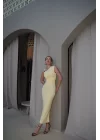 Kadın Sarı Tokalı Elbise 0994-0102