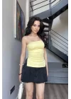 Kadın Sarı Yırtmaçlı Crop 0309