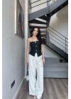 Kadın Siyah Aksesuarlı Crop 13684