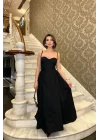 Kadın Siyah Askılı Elbise 1026-0041