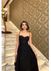Kadın Siyah Askılı Elbise 1026-0041