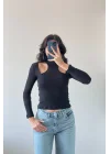 Kadın Siyah Bluz 1017-0552