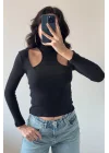 Kadın Siyah Bluz 1017-0552