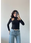 Kadın Siyah Bluz 1017-0552