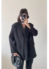 Kadın Siyah Çift Yaka Blazzer Ceket 0999-25088