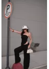 Kadın Siyah Straplez Takım 1006-5234