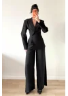 Kadın Siyah Takım Görünümlü Ceketli Tulum 1041-2735