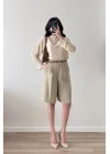 Kadın Yeşil Oversize Şort 1017-4142