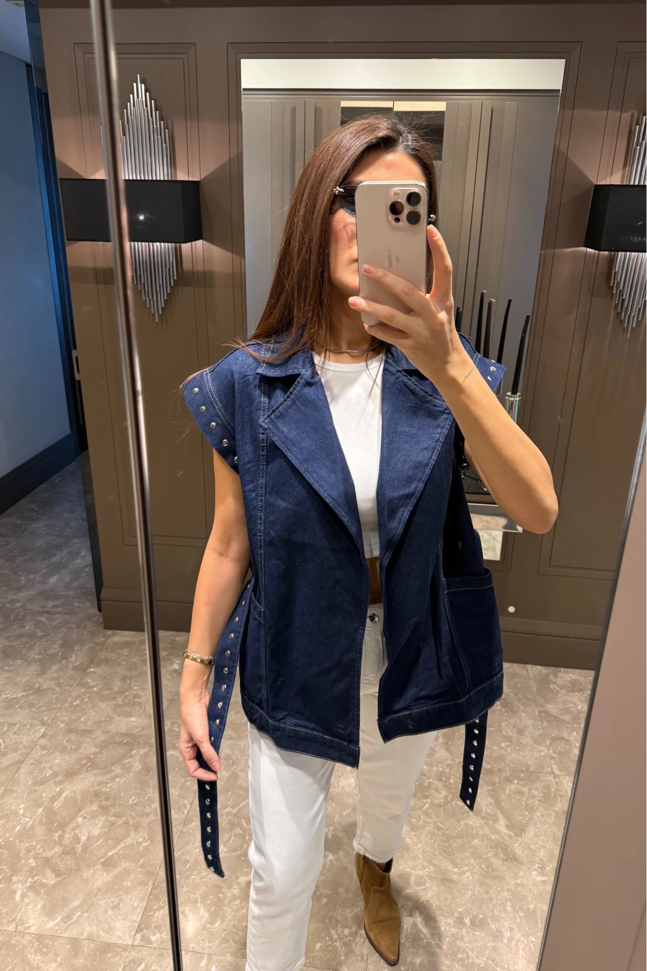 Kadın Mavi Kot Yelek 559-9103