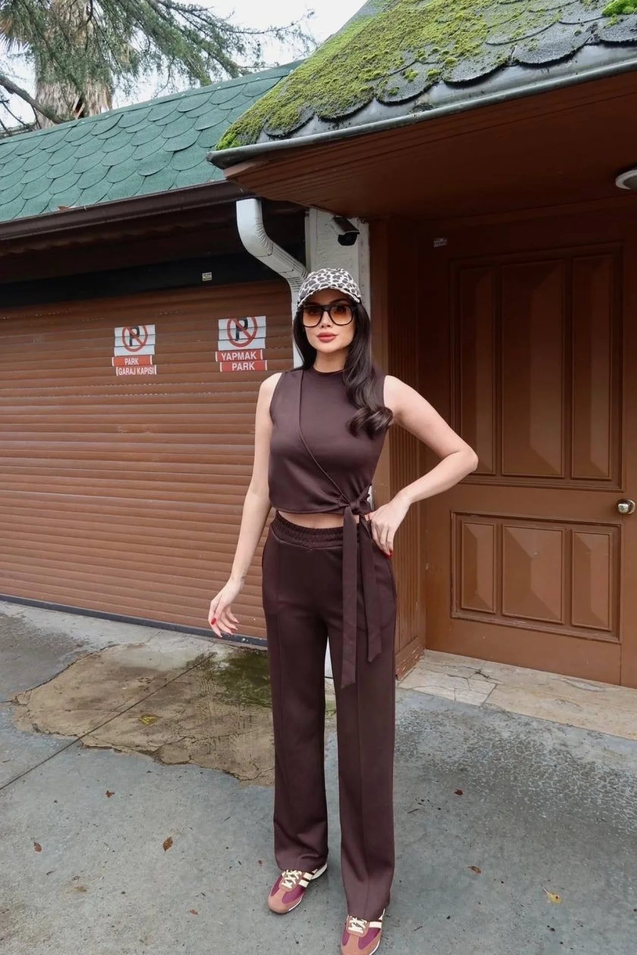 Kadın Kahve Bağlamalı İkili Takım Takım 2798