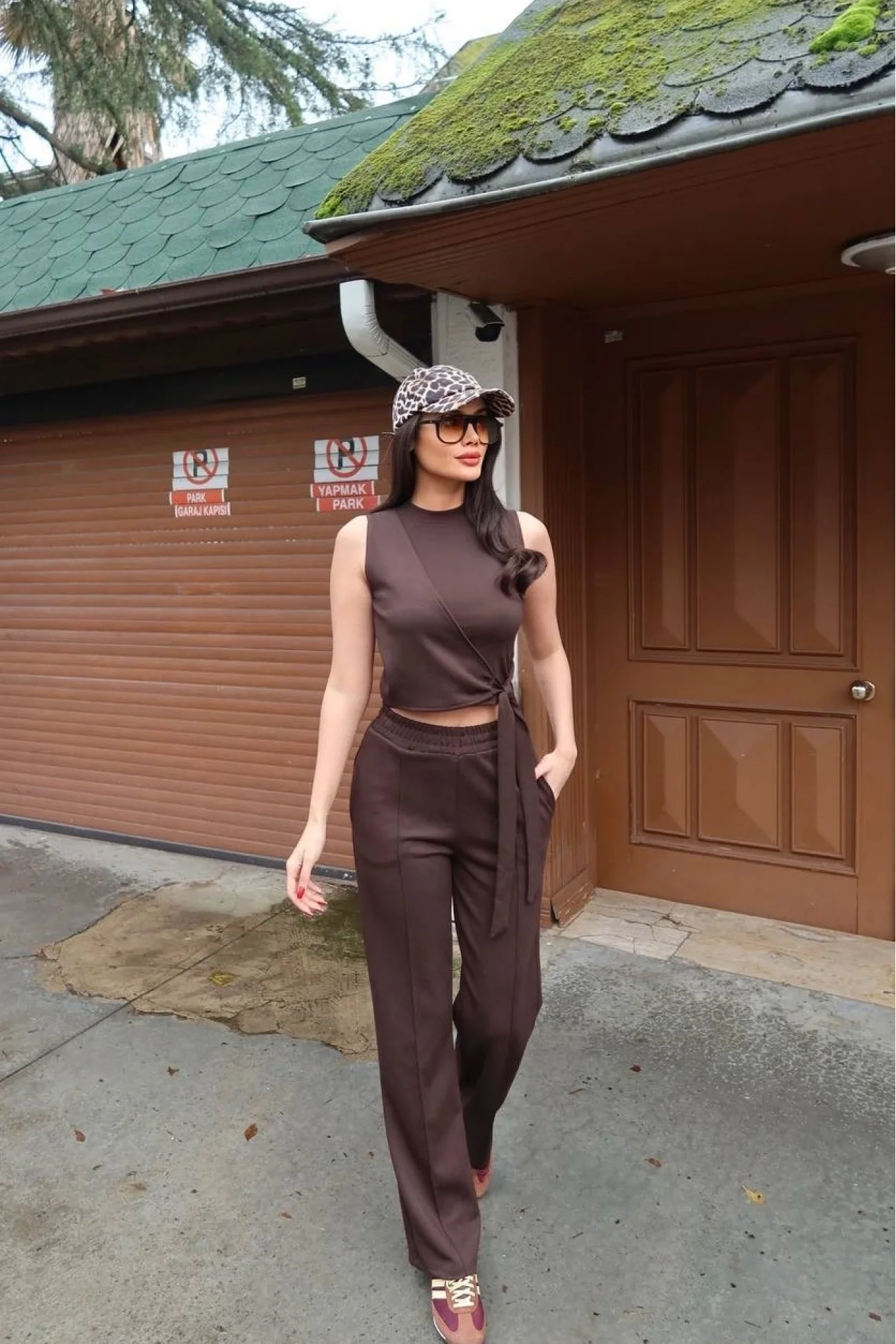 Kadın Kahve Bağlamalı İkili Takım Takım 2798