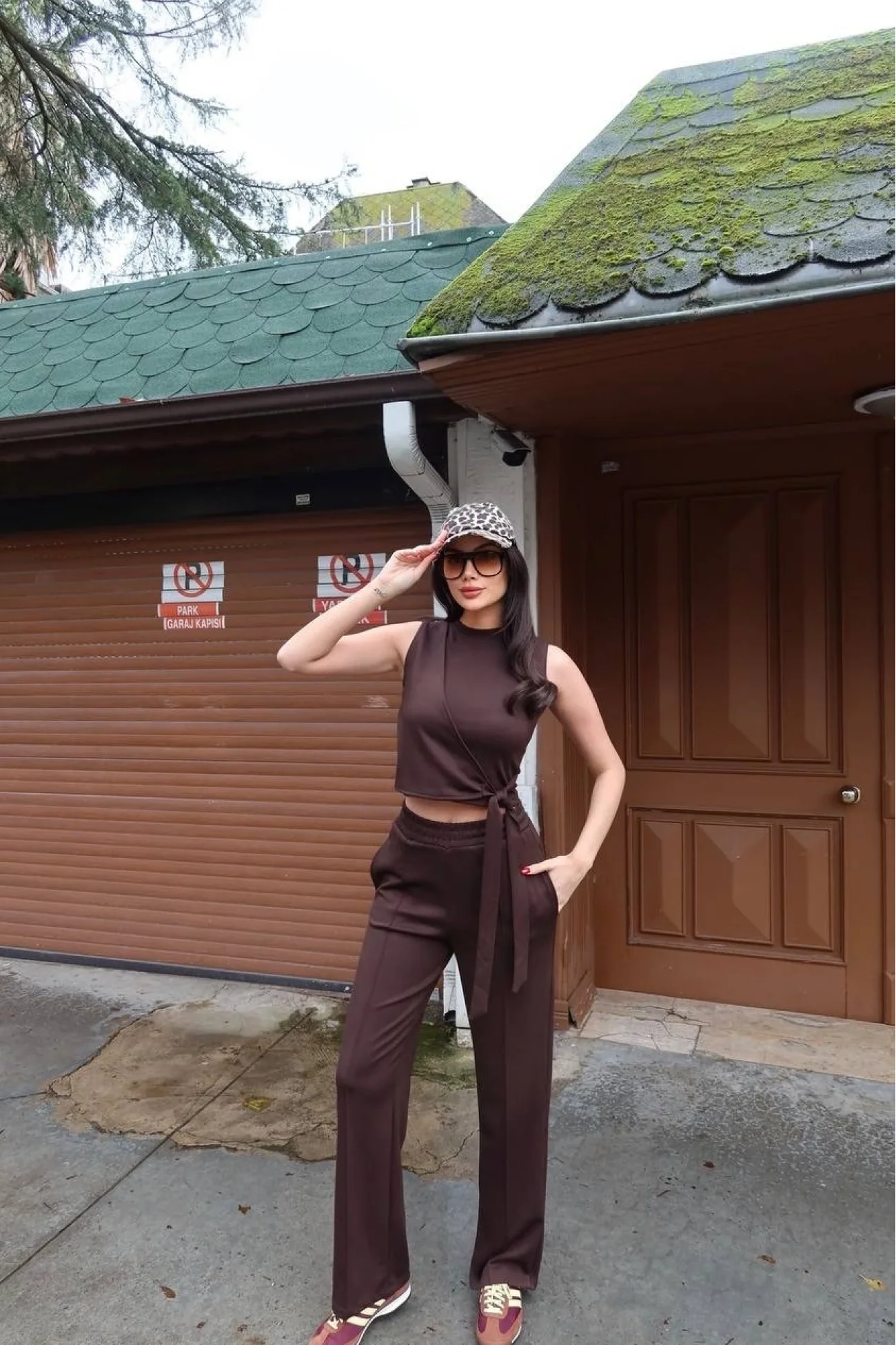 Kadın Kahve Bağlamalı İkili Takım Takım 2798