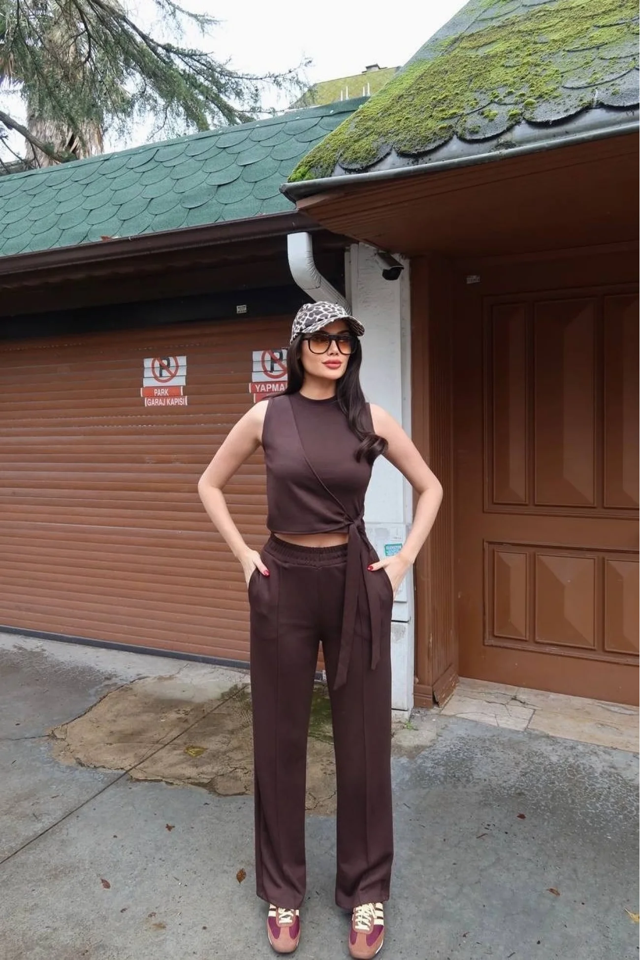 Kadın Kahve Bağlamalı İkili Takım Takım 2798