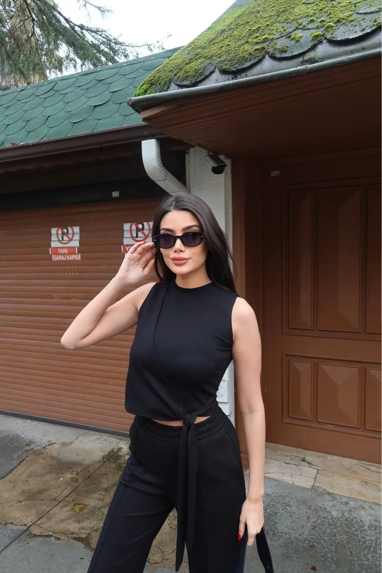 Kadın Siyah Bağlamalı İkili Takım Takım 2798