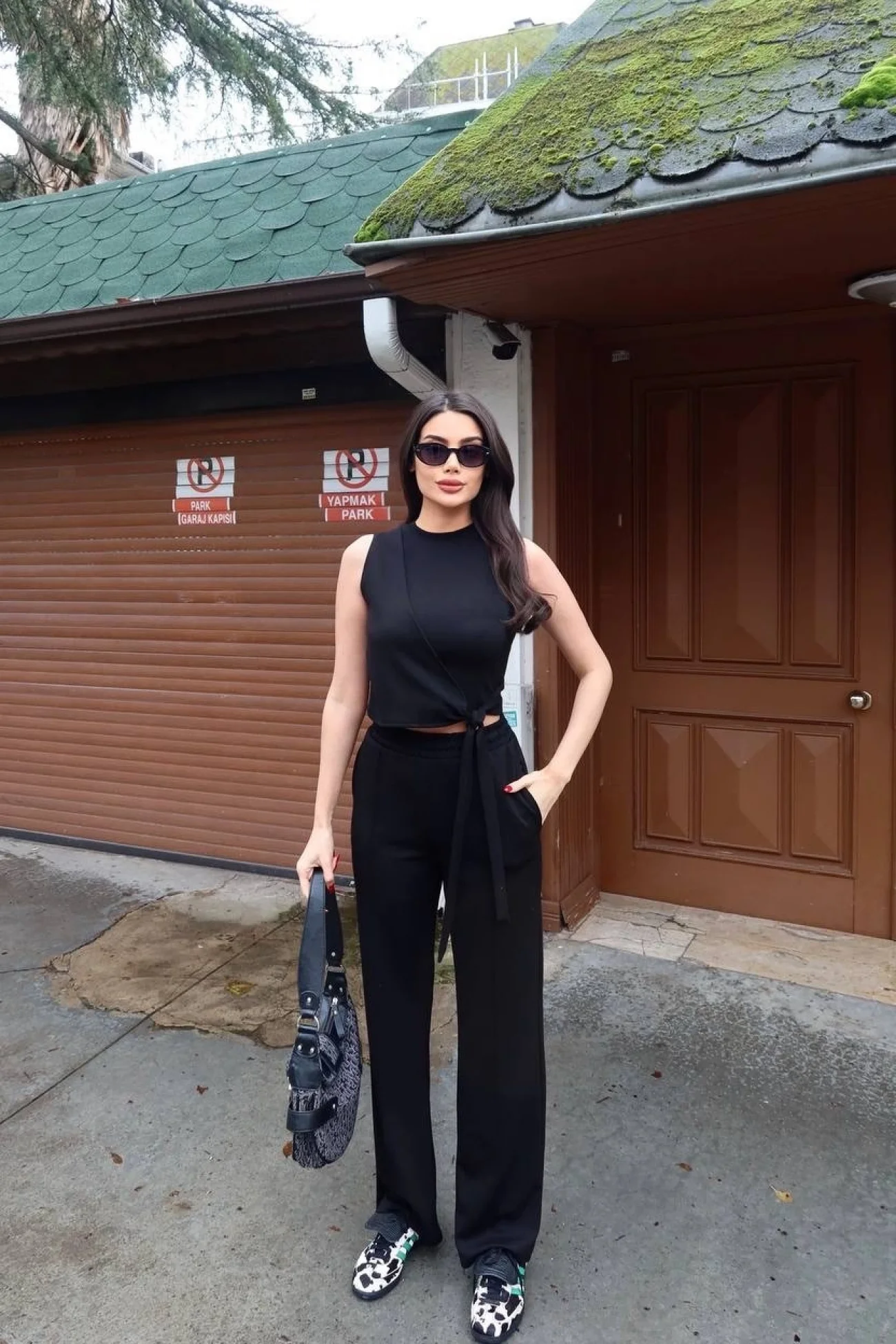 Kadın Siyah Bağlamalı İkili Takım Takım 2798