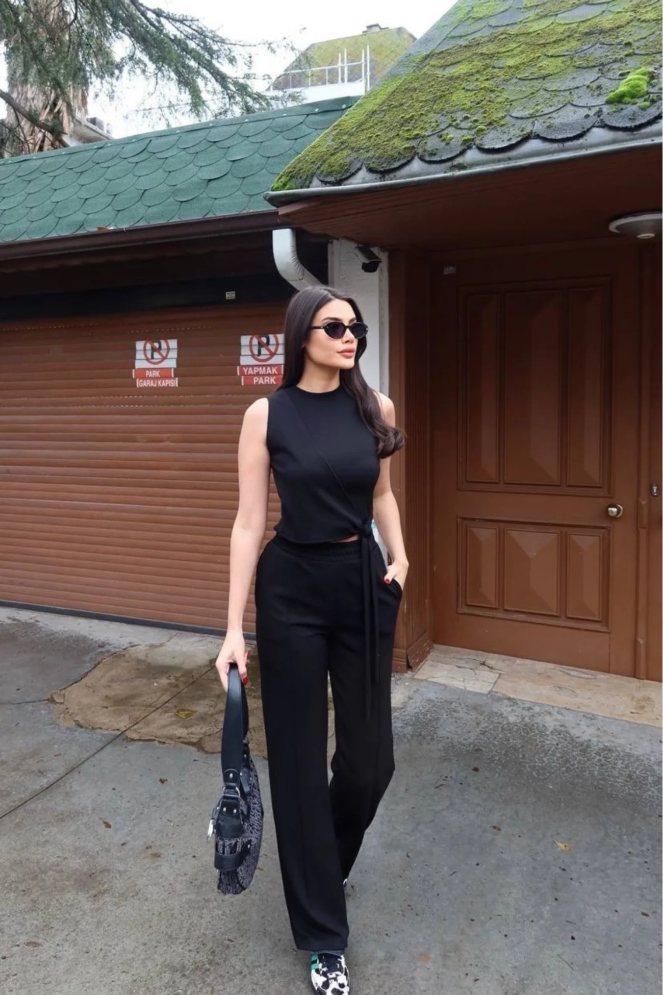 Kadın Siyah Bağlamalı İkili Takım Takım 2798