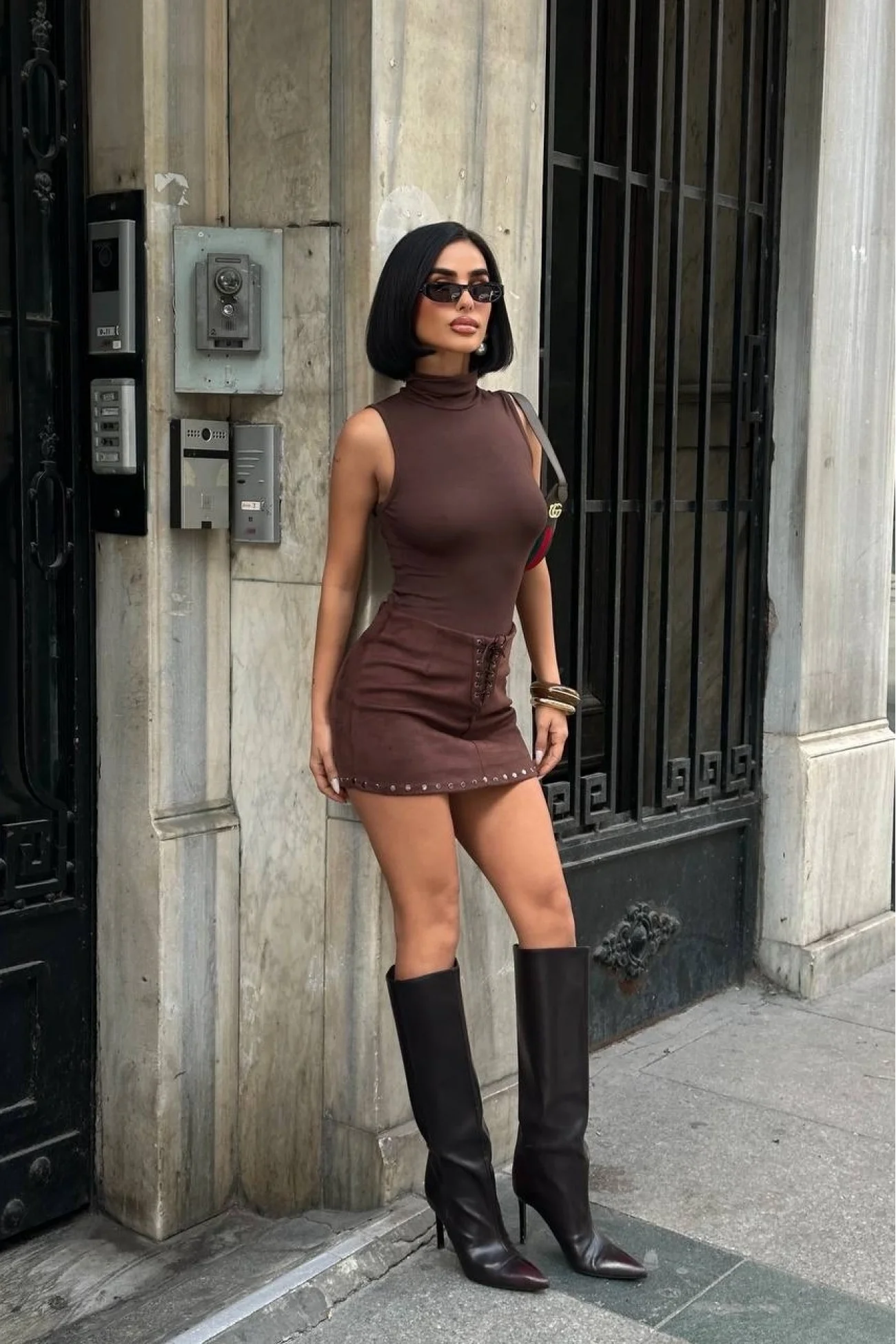 Kadın Kahve Süet Etek 1026-1773