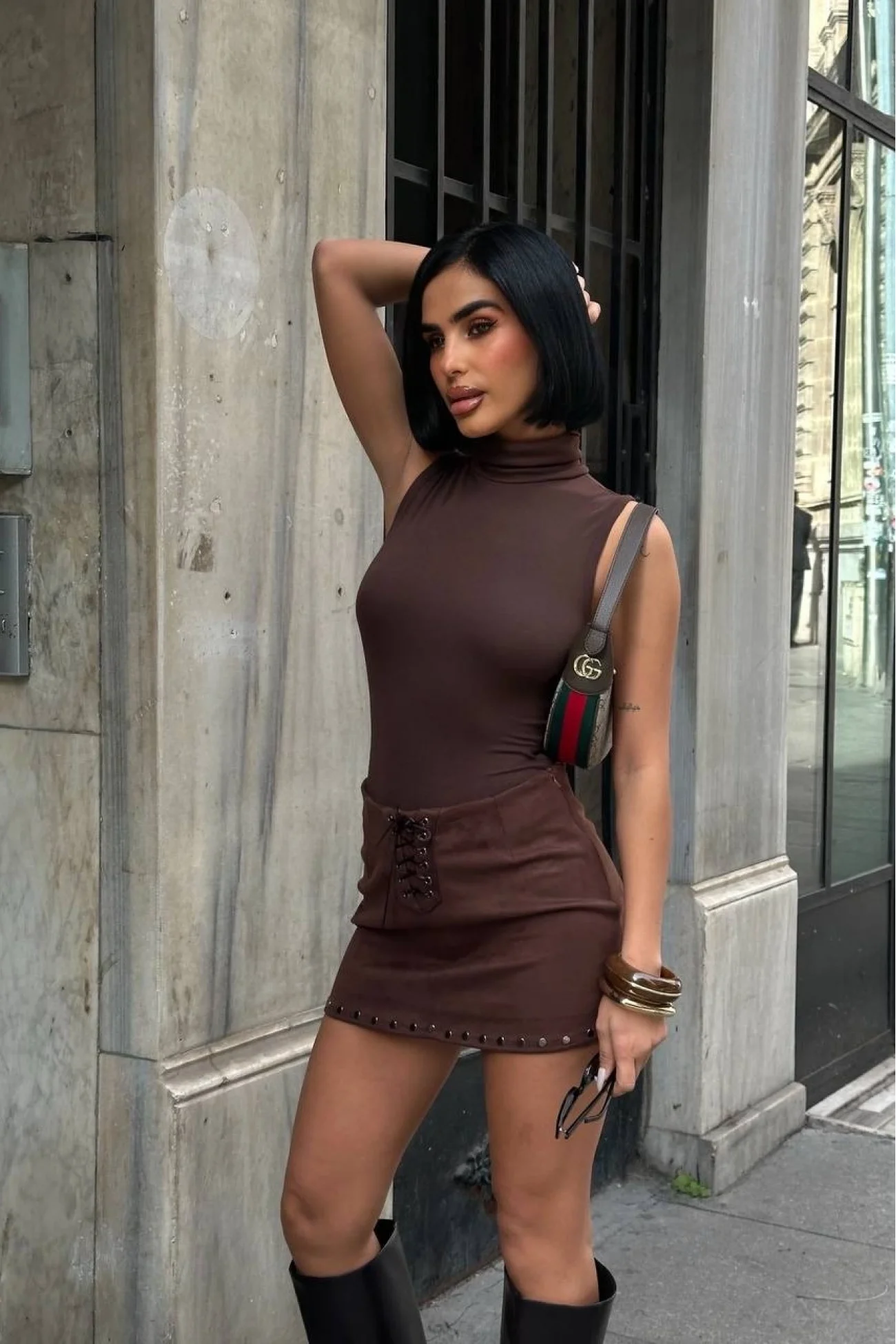 Kadın Kahve Süet Etek 1026-1773