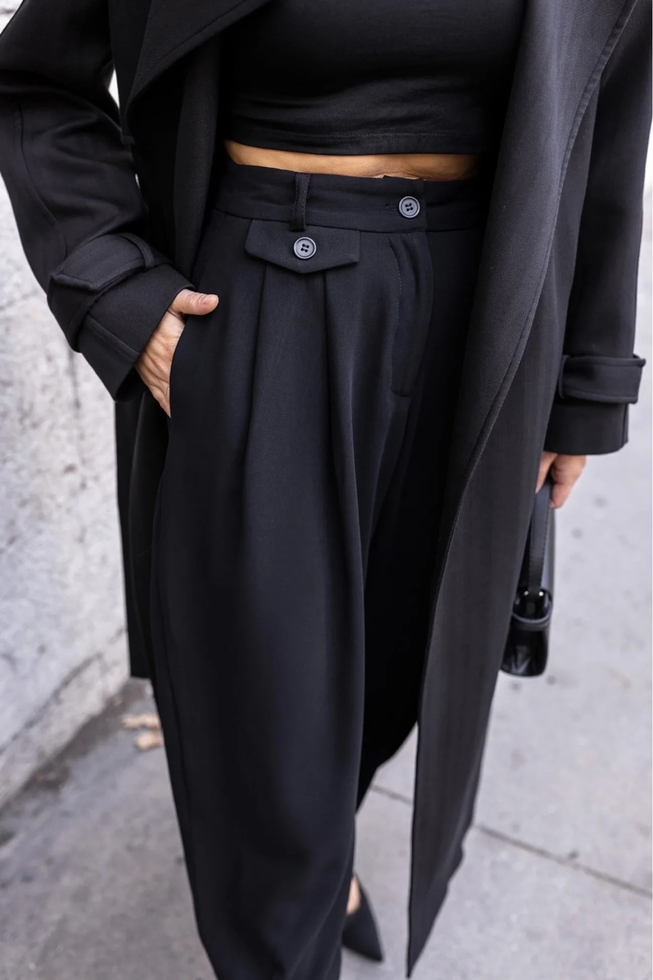 Kadın Siyah Yüksek Bel Jogger Pantolon 1436