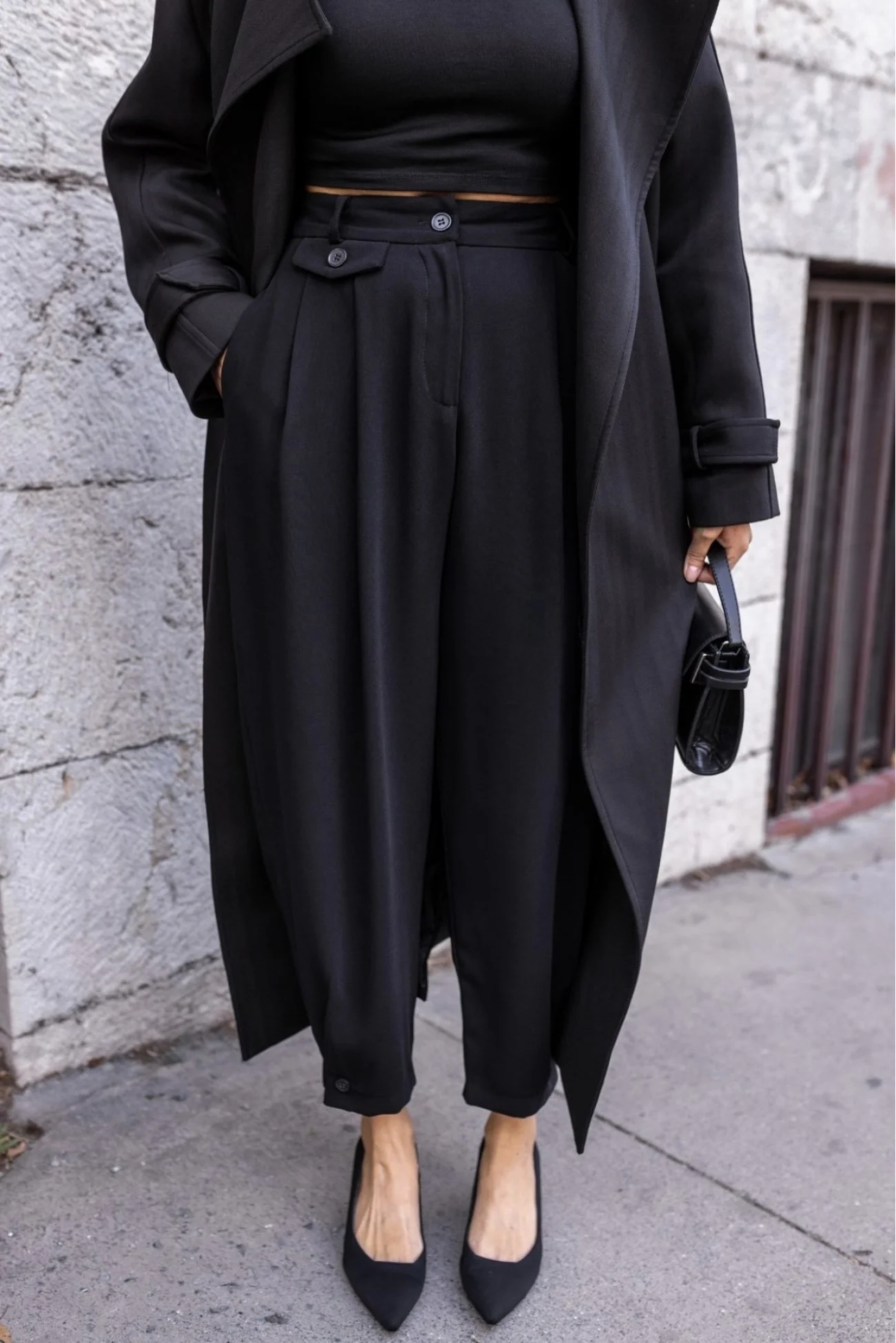 Kadın Siyah Yüksek Bel Jogger Pantolon 1436