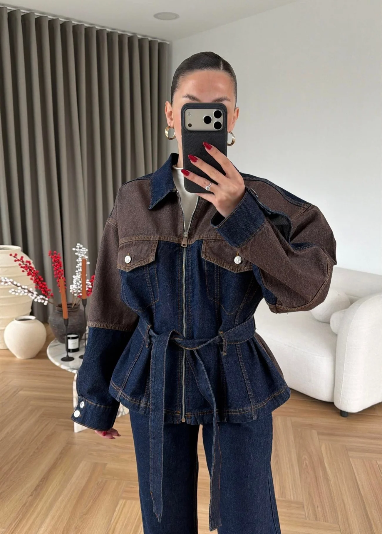 Kadın Kahverengi-Lacivert Kot Takım EKA-0071-240274