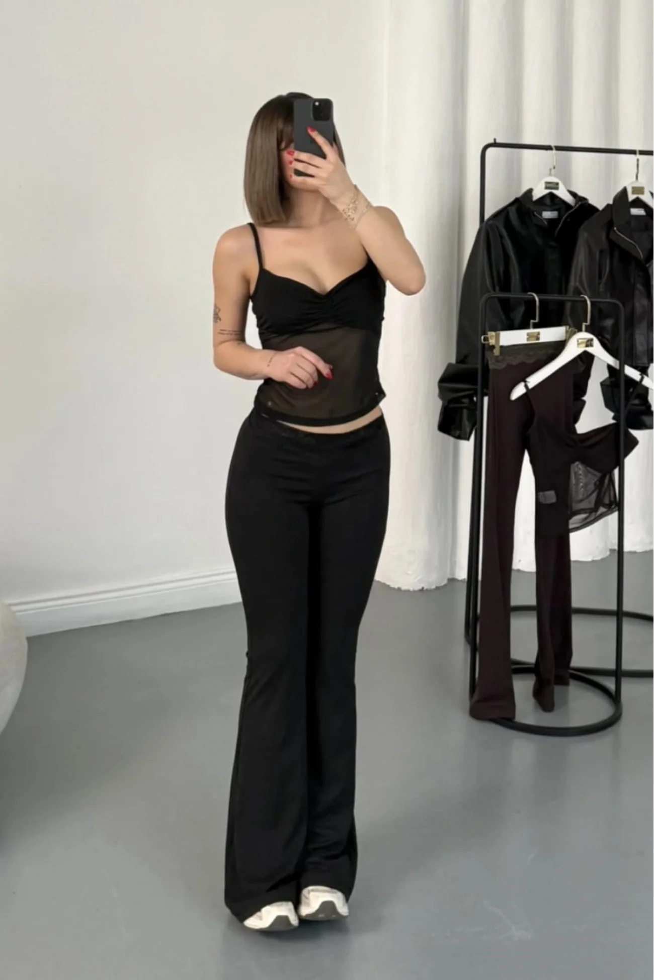 Kadın Siyah Dantelli Askılı Takım 4127