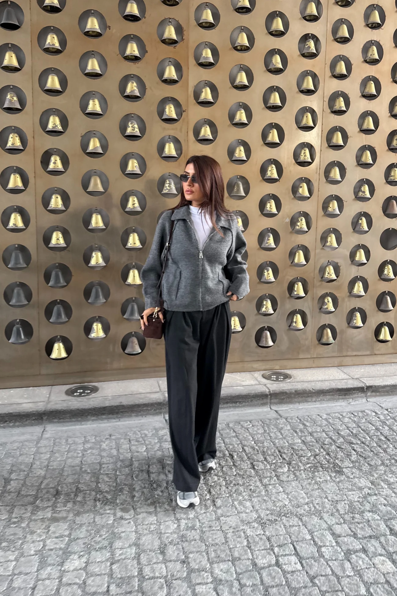 Kadın Antrasit Fermuarlı Oversize Hırka 1014-2381