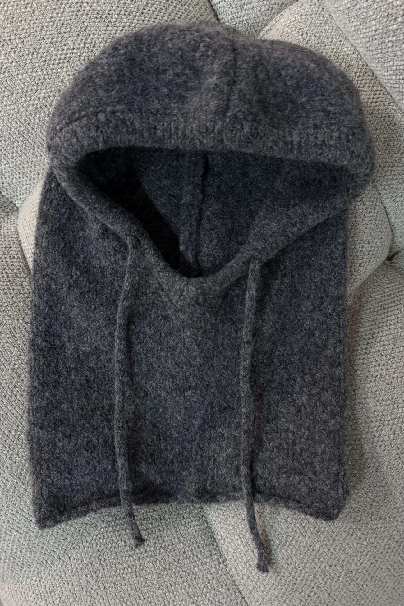 Kadın Antrasit Triko Balaklava Bere 594-14911