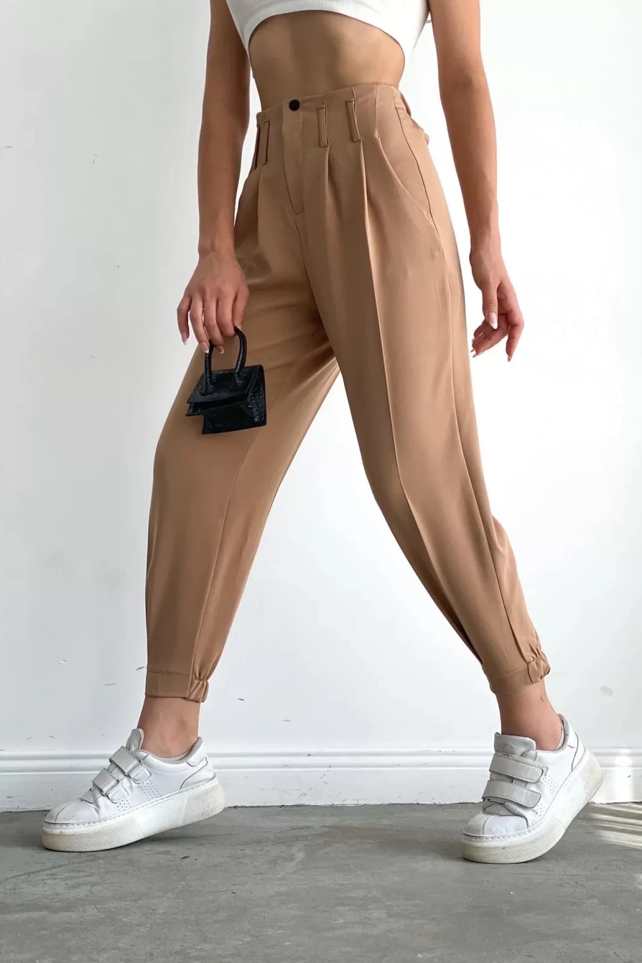 Kadın Camel Beli Ve Paçası Lastikli Jogger Pantolon 9999-11295