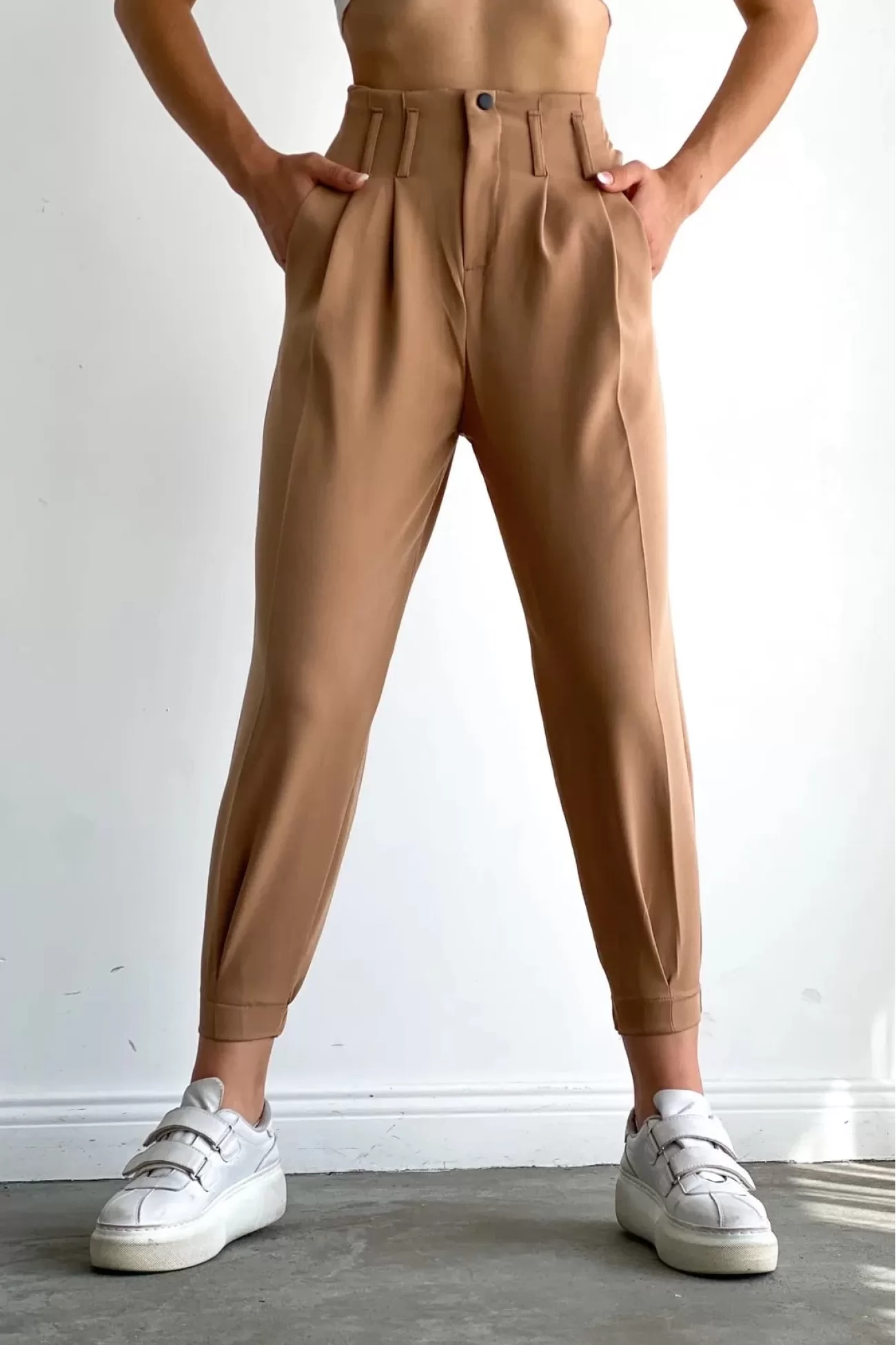 Kadın Camel Beli Ve Paçası Lastikli Jogger Pantolon 9999-11295