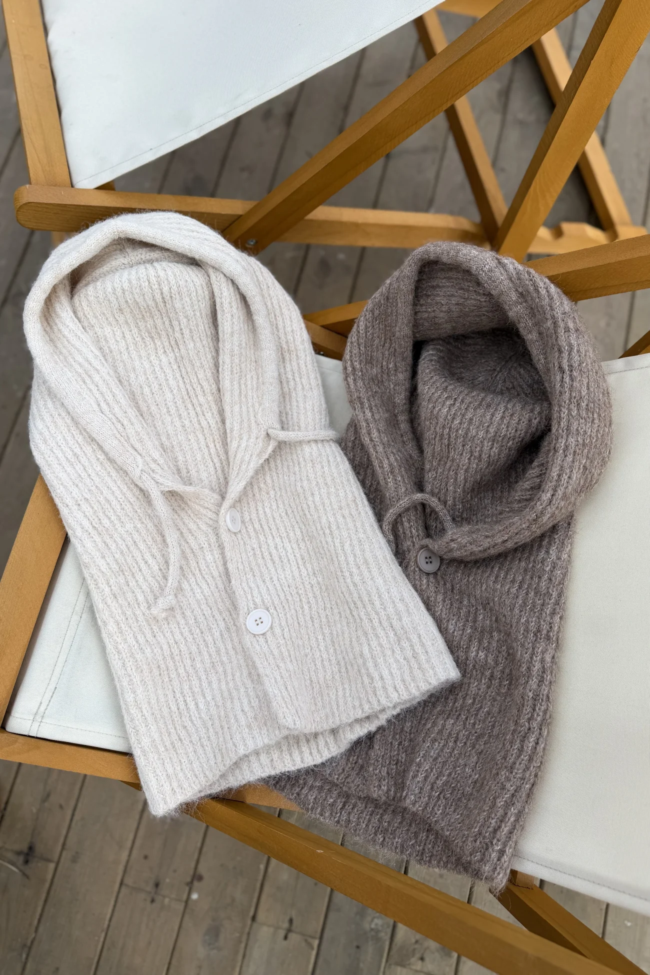 Kadın Camel Triko Düğmeli Balaklava Bere 594-14800