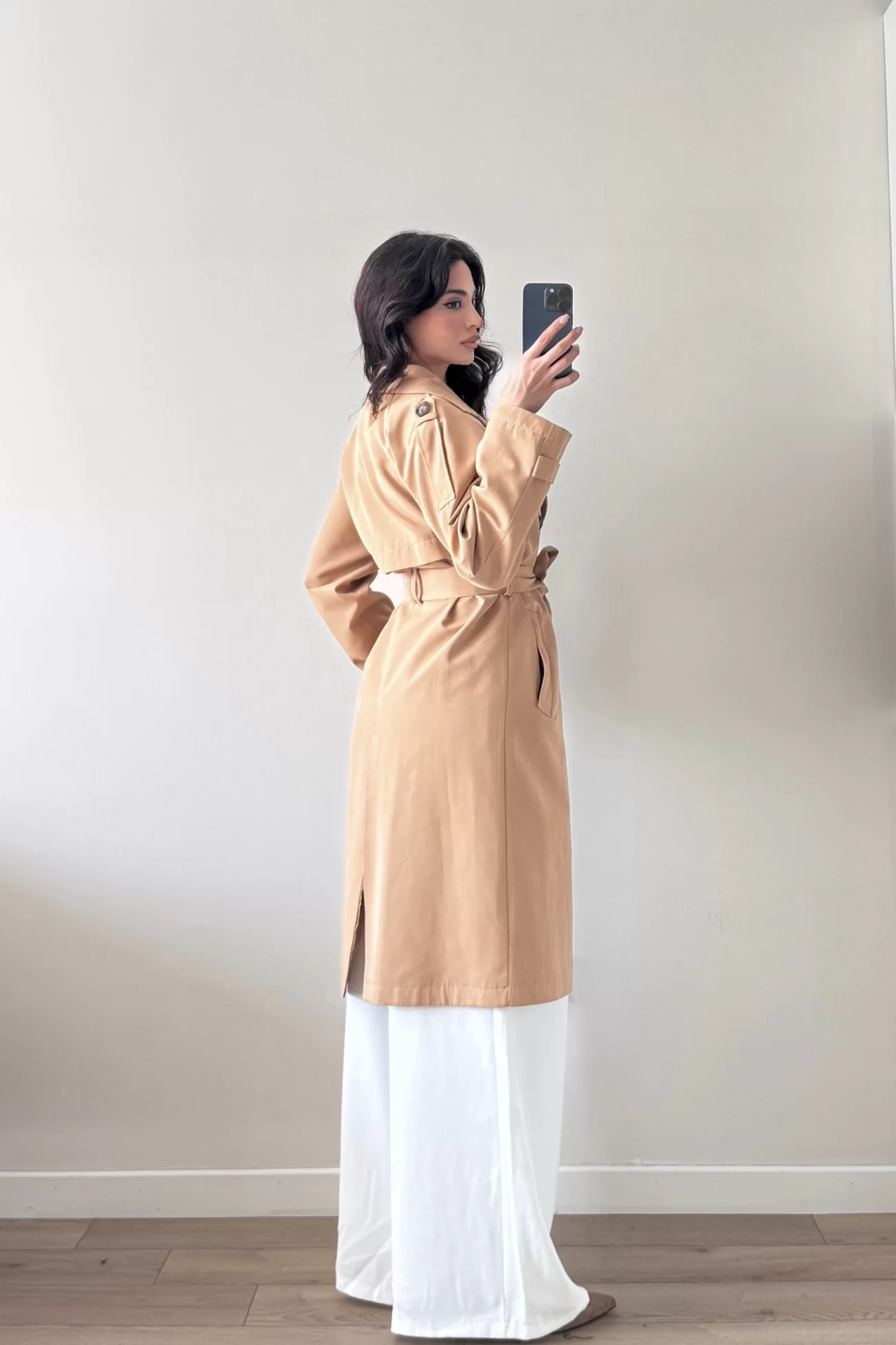 Kadın Camel Uzun Trenç 1041-5051