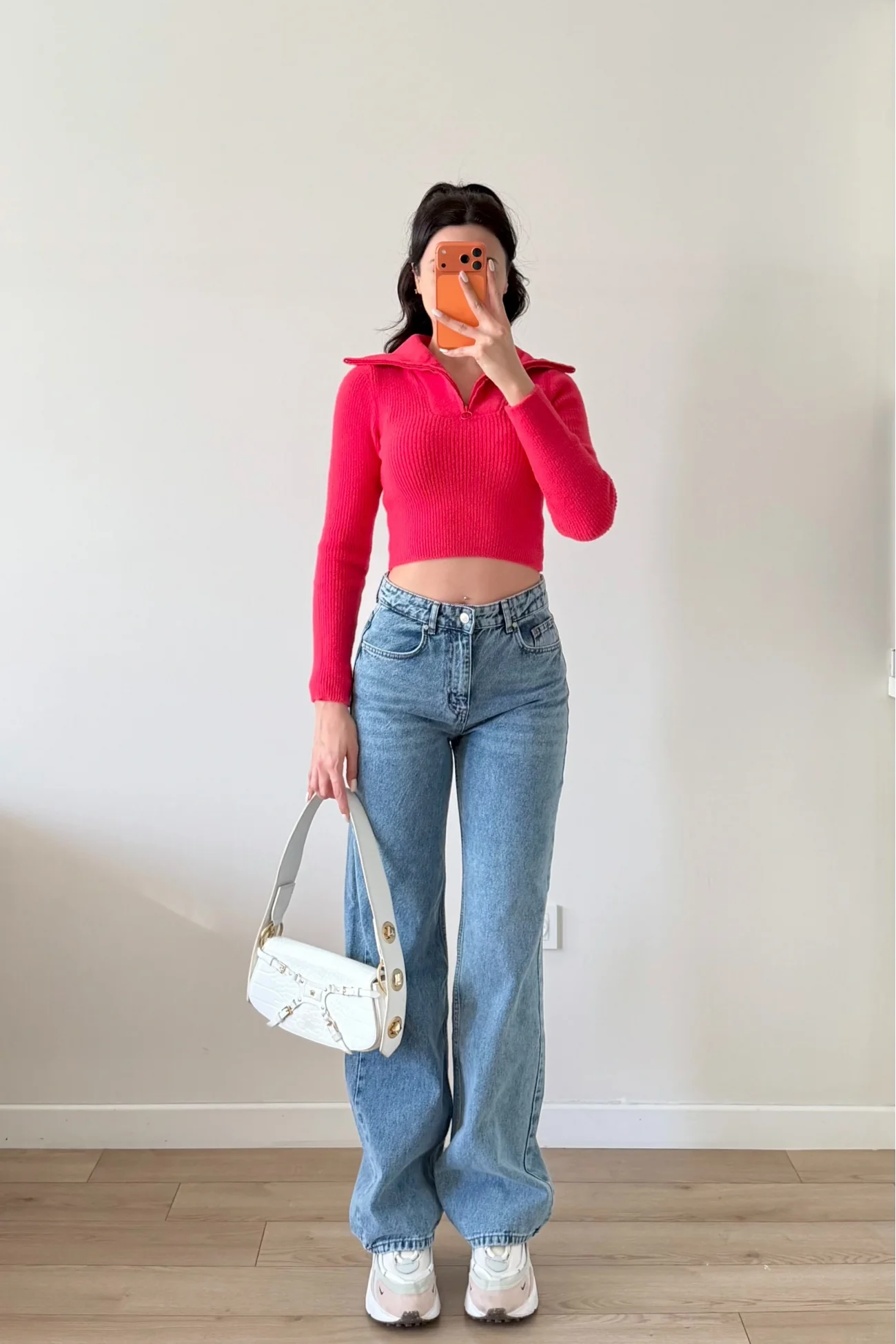 Kadın Fuşya Crop Kazak 1014-2022