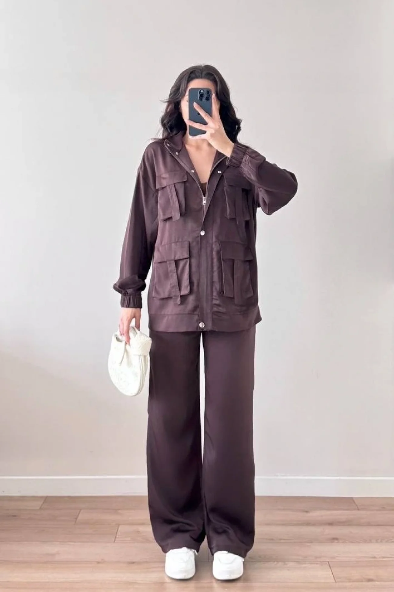 Kadın Kahve Ceket Pantolon Takım 1041-2708