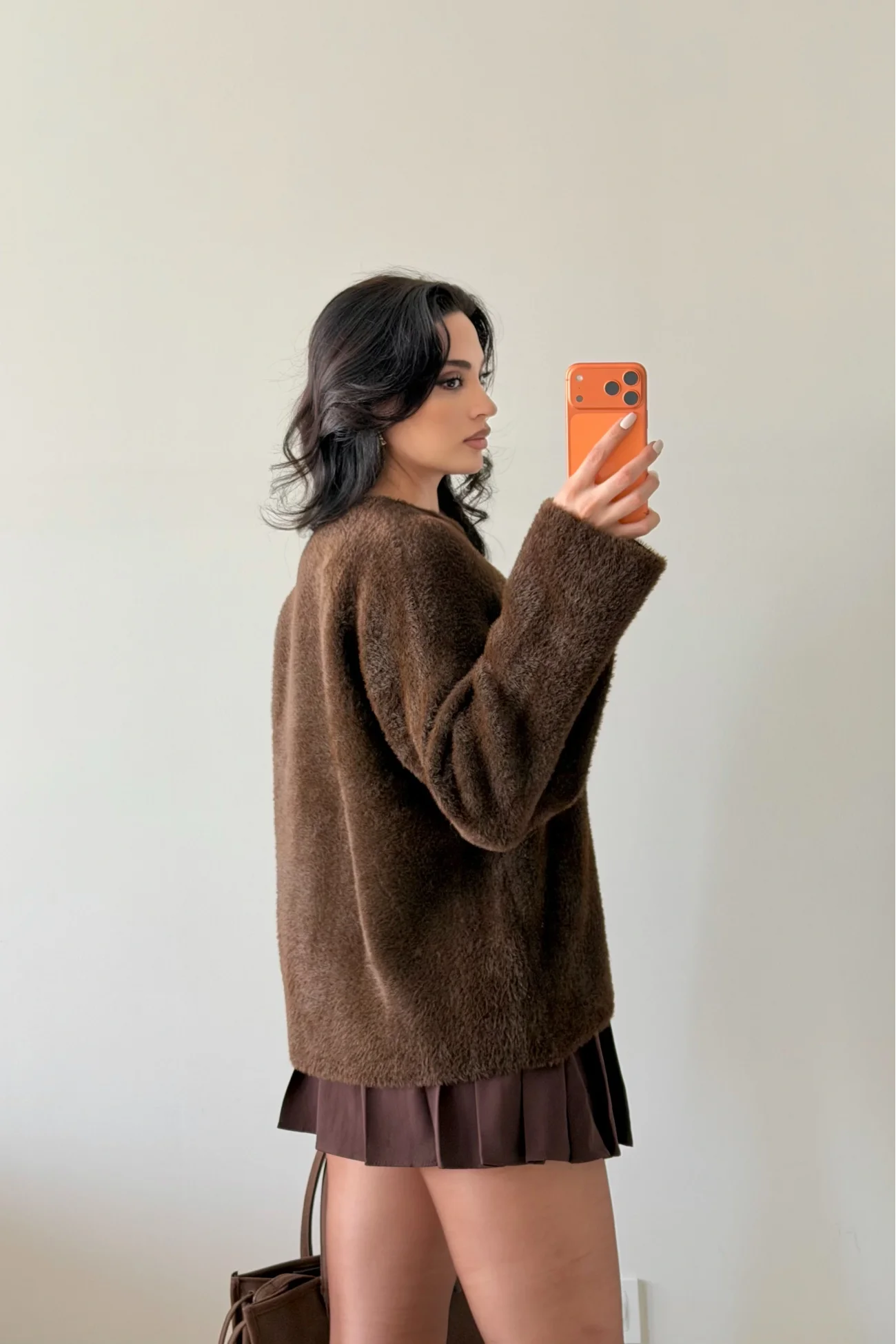 Kadın Kahve Oversize Kazak 1014-2341