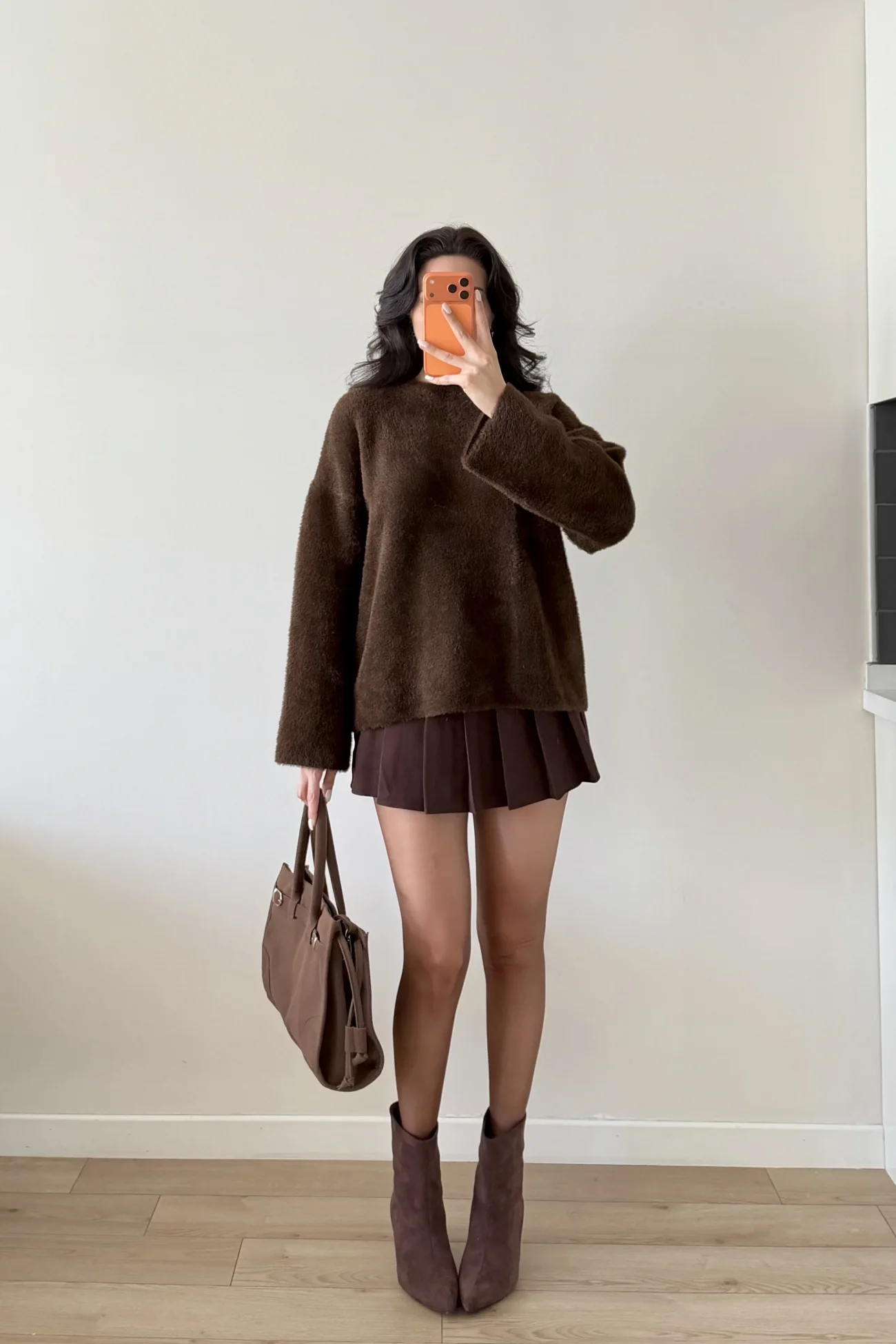 Kadın Kahve Oversize Kazak 1014-2341