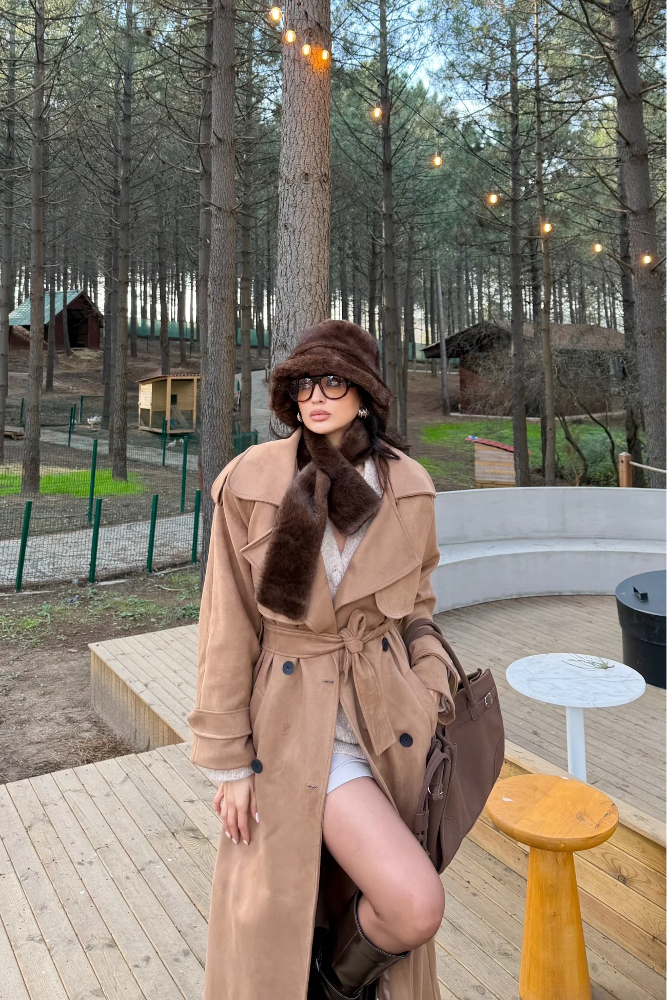 Kadın Kahve Peluş Bucket Şapka 594-14817