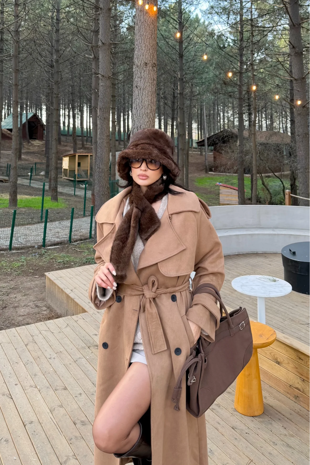 Kadın Kahve Peluş Bucket Şapka 594-14817