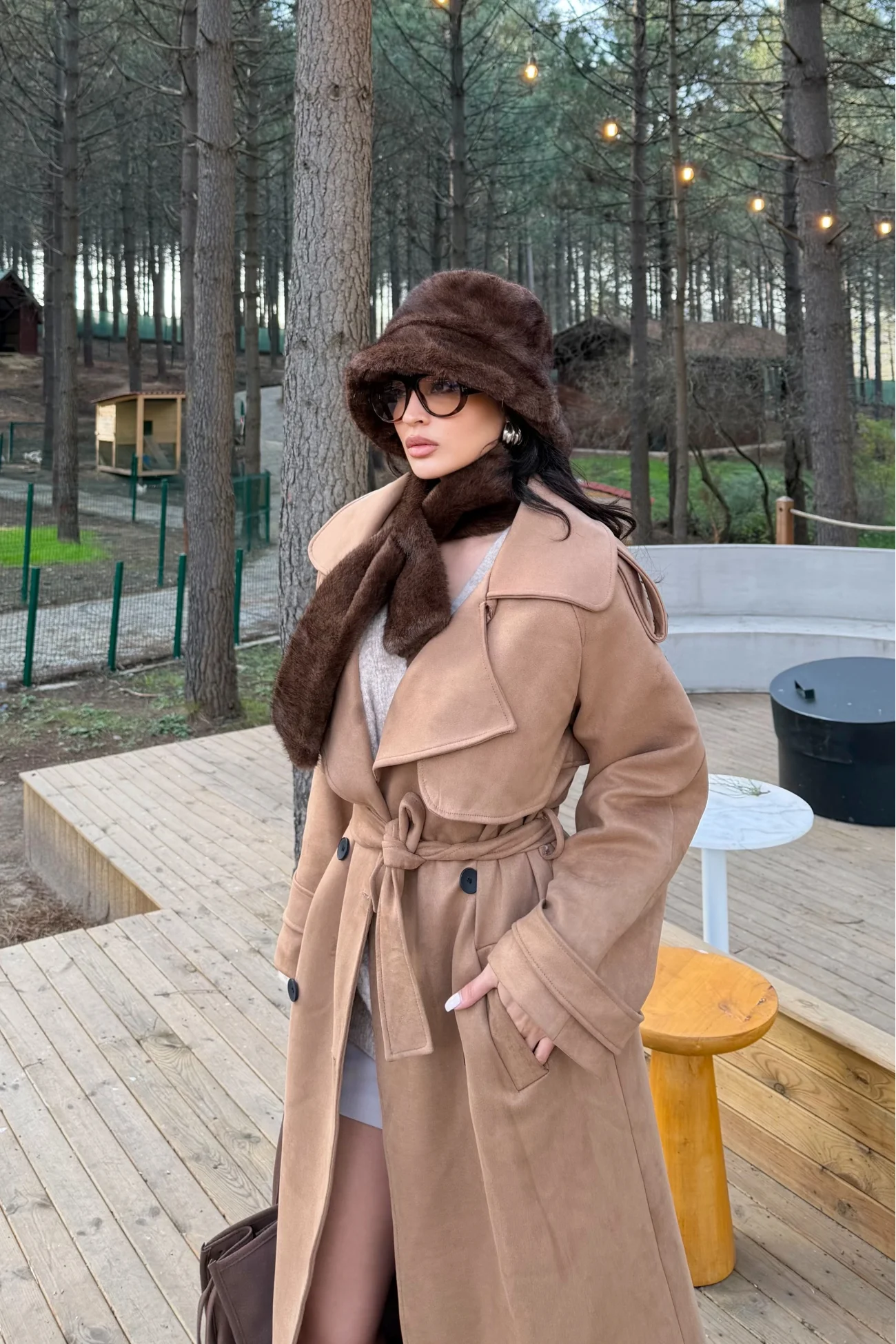 Kadın Kahve Peluş Bucket Şapka 594-14817