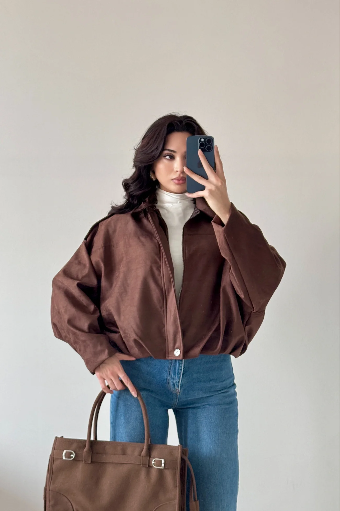 Kadın Kahve Süet Mont 0999-8504