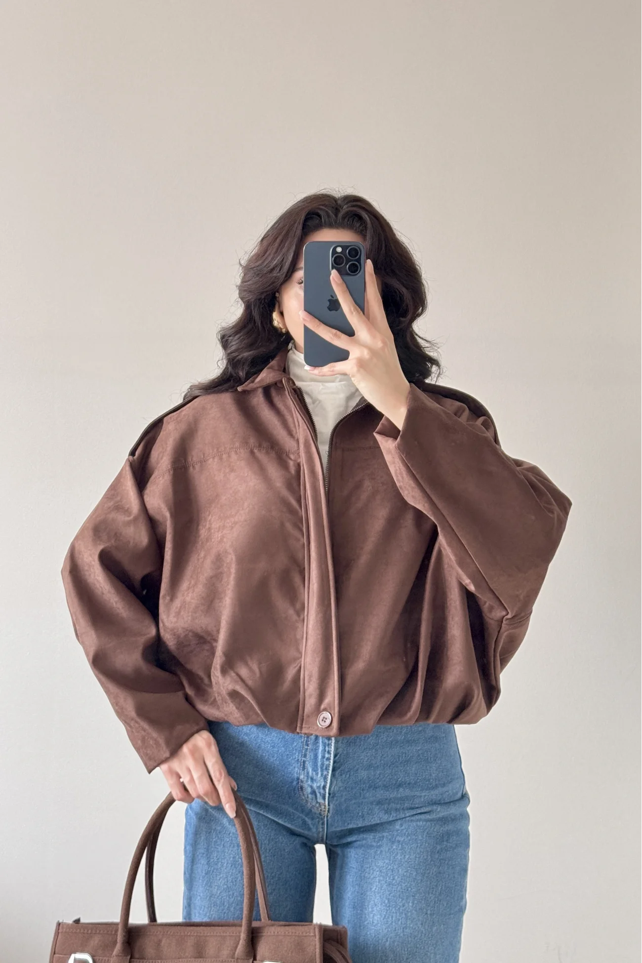 Kadın Kahve Süet Mont 0999-8504